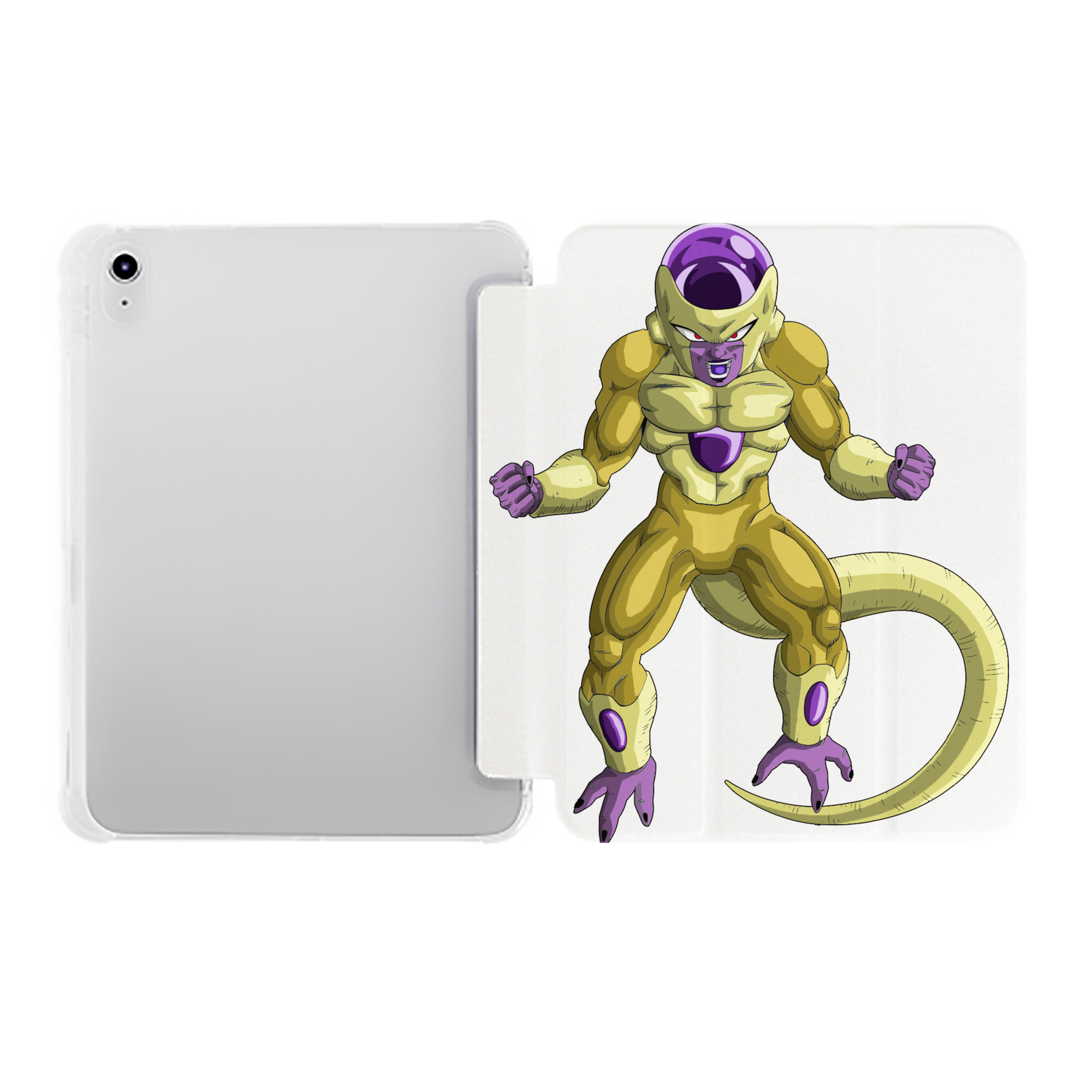 （画像用） ドラゴンボール フリーザ DRAGON BALL Frieza IPad ケース ペン収納付き 三つ折りスタンド PUレザー×シリコン 対応機種9.5/10.5/10.9インチ